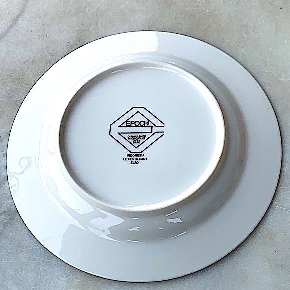 EPOCH LE RESTAURANT SALAD PLATE 8 1/8TH INCH WHITE BLACK ROUND E 120 - Picture 4 of 5